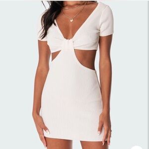 Edikted White Cut-Out Mini Dress
